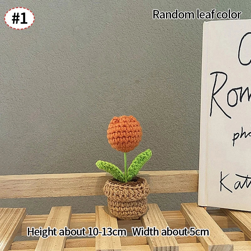 Sunflower Crochet Flowers Knitted Flower Graduation 2025 Wedding Guest Gift Artificial Flower Desk Accessorie Room Decor
