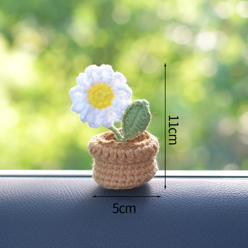 Sunflower Crochet Flowers Knitted Flower Graduation 2025 Wedding Guest Gift Artificial Flower Desk Accessorie Room Decor
