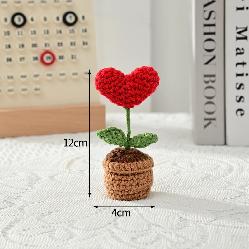 Sunflower Crochet Flowers Knitted Flower Graduation 2025 Wedding Guest Gift Artificial Flower Desk Accessorie Room Decor