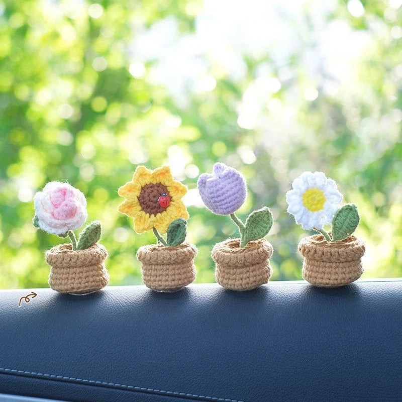 Sunflower Crochet Flowers Knitted Flower Graduation 2025 Wedding Guest Gift Artificial Flower Desk Accessorie Room Decor