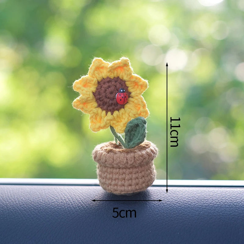Sunflower Crochet Flowers Knitted Flower Graduation 2025 Wedding Guest Gift Artificial Flower Desk Accessorie Room Decor